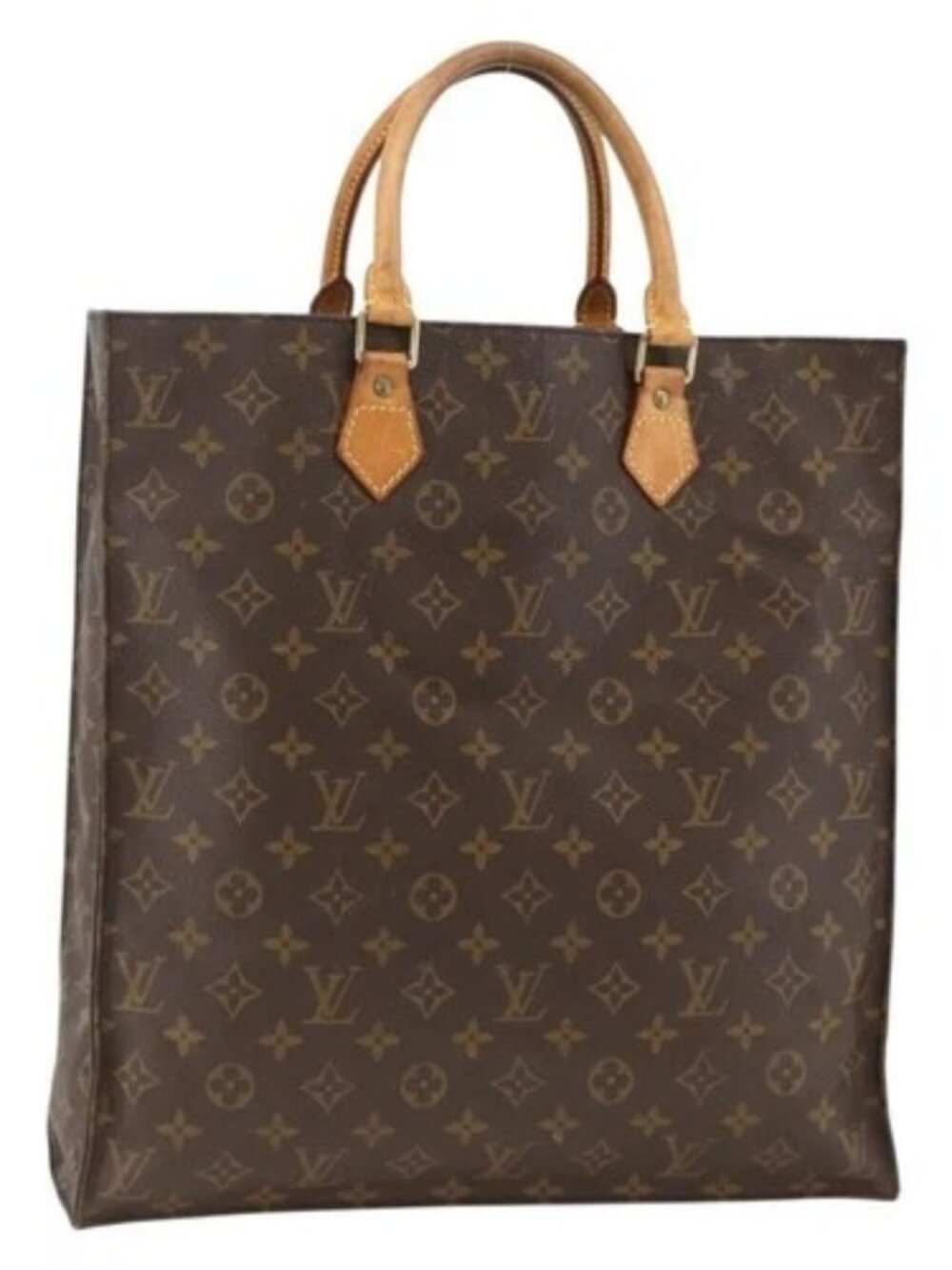 LOUIS VUITTON Monogram Sac Plat Hand Bag M51140 LV Auth th6661